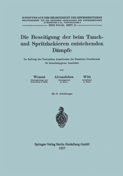 Die Beseitigung der beim Tauch- und Spritzlackieren entstehenden Dämpfe