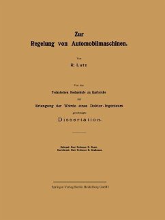 Zur Regelung von Automobilmaschinen - Lutz, Reinhold