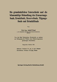 Die grundsätzlichen Unterschiede und die bilanzmäßige Behandlung des Erneuerungsfonds, Ersatzfonds, Reservefonds, Tilgungsfonds und Heimfallfonds - PAUL, Adolf