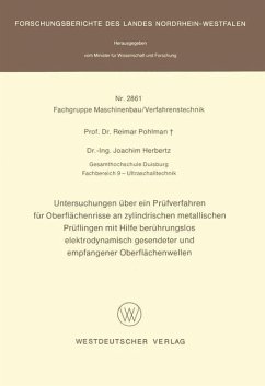 Untersuchungen über ein Prüfverfahren für Oberflächenrisse an zylindrischen metallischen Prüflingen mit Hilfe berührungslos elektrodynamisch gesendeter und empfangener Oberflächenwellen - Pohlman, Reimar