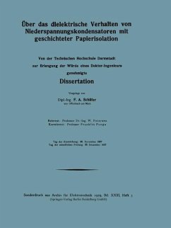 Über das dielektrische Verhalten von Niederspannungskondensatoren mit geschichteter Papierisolation