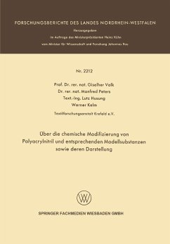 Über die chemische Modifizierung von Polyacrylnitril und entsprechenden Modellsubstanzen sowie deren Darstellung - Valk, Giselher; Peters, Manfred; Husung, Lutz; Kelm, Werner