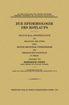 Zur Epidemiologie des Rotlaufs - Cohen, Friedrich