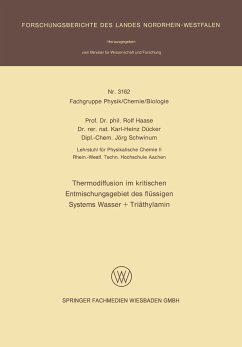 Thermodiffusion im kritischen Entmischungsgebiet des flüssigen Systems Wasser + Triäthylamin - Haase, Rolf