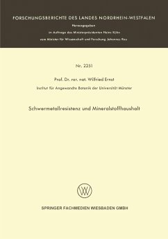 Schwermetallresistenz und Mineralstoffhaushalt - Ernst, Wilfried