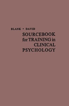 Sourcebook for Training in Clinical Psychology - Blank, Leonard;David, Henry Philip