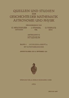 Quellen und Studien ¿ur Geschichte der Mathematik Astronomie und Physik - Neugebauer, O.;Stenzel, Julius;Toeplitz, Otto