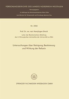 Cover Untersuchungen über Reinigung, Bestimmung und Wirkung der Relaxin