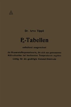 PH-Tabellen enthaltend ausgerechnet die Wasserstoffexponentwerte, die sich aus gemessenen Millivoltzahlen bei bestimmten Temperaturen ergeben