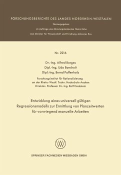 Entwicklung eines universell gültigen Regressionsmodells zur Ermittlung von Planzeitwerten für vorwiegend manuelle Arbeiten - Borges, Alfred
