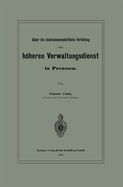 Ueber die staatswissenschaftliche Vorbildung zum höheren Verwaltungsdienst in Preussen