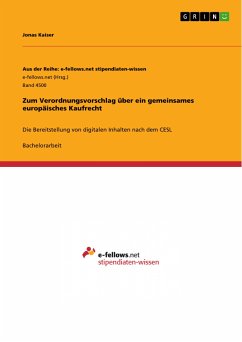 Zum Verordnungsvorschlag über ein gemeinsames europäisches Kaufrecht (eBook, PDF) - Kaiser, Jonas