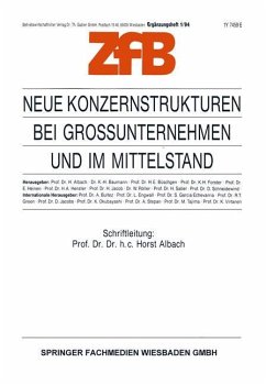 Neue Konzernstrukturen bei Großunternehmen und im Mittelstand - Albach, Horst