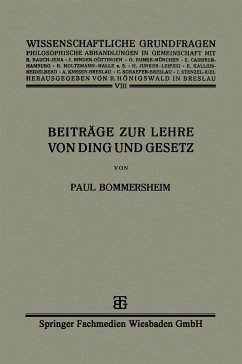 Beiträge zur Lehre von Ding und Gesetz - Bommersheim, Paul