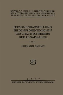 Cover Personendarstellung bei den Florentinischen Geschichtschreibern der Renaissance