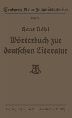 Wörterbuch zur deutschen Literatur - Röhl, Hans