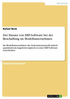 Der Einsatz von ERP-Software bei der Beschaffung im Modellunternehmen (eBook, PDF) - Beck, Rafael