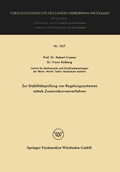 Zur Stabilitätsprüfung von Regelungssystemen mittels Zweiortskurvenverfahren - Cremer, Hubert; Kolberg, Franz
