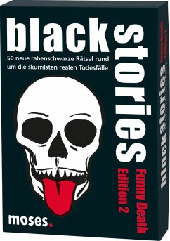 Moses MOS00807 - Black stories, Funny Death Edition 2, 50 rabenschwarze Rätsel, Das Krimi Kartenspiel, Familienspiel