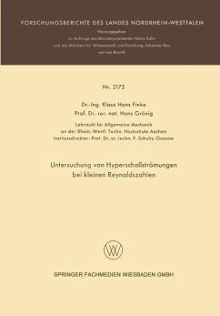 Untersuchung von Hyperschallströmungen bei kleinen Reynoldszahlen - Finke, Klaus Hans