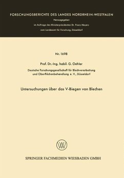 Untersuchungen über das V-Biegen von Blechen - Oehler, Gerhard