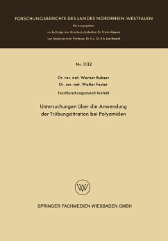 Untersuchungen über die Anwendung der Trübungstitration bei Polyamiden - Bubser, Werner
