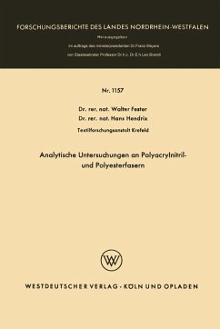 Cover Analytische Untersuchungen an Polyacrylnitril- und Polyesterfasern