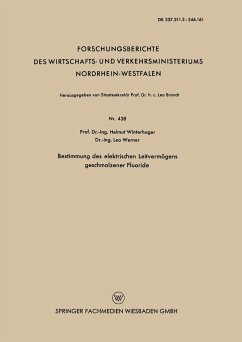 Bestimmung des elektrischen Leitvermögens geschmolzener Fluoride - Winterhager, Helmut