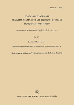 Beitrag zur statistischen Verifikation der Minderheiten-Theorie - Lejeune, Wilhelm