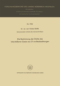 Die Bestimmung der Dichte des interstellaren Gases aus 21-cm-Beobachtungen - Rohlfs, Kristen