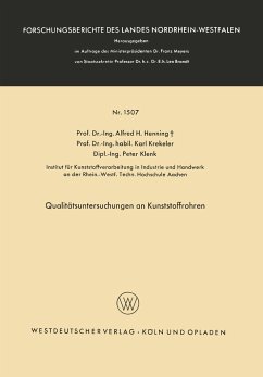 Qualitätsuntersuchungen an Kunststoffrohren - Henning, Alfred Hermann