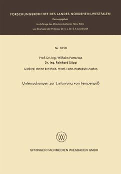 Untersuchungen zur Erstarrung von Temperguß - Patterson, Wilhelm