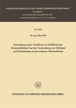 Entwicklung neuer Verfahren zur Erhöhung der Wirtschaftlichkeit bei der Verwendung von Gichtgas und Gichtstäuben sowie anderen Hüttenstäuben - Wolf, Otto