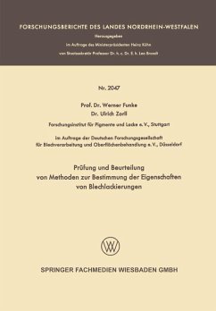 Cover Prüfung und Beurteilung von Methoden zur Bestimmung der Eigenschaften von Blechlackierungen