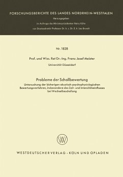 Probleme der Schallbewertung - Meister, Franz Josef