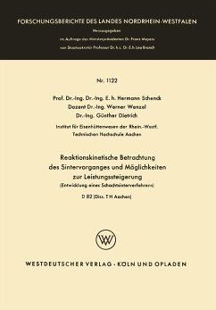 Reaktionskinetische Betrachtung des Sintervorganges und Möglichkeiten zur Leistungssteigerung - Schenck, Hermann