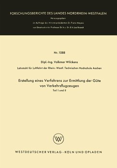 Erstellung eines Verfahrens zur Ermittlung der Güte von Verkehrsflugzeugen - Wilckens, Volkmar