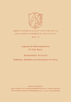 Gedächtnis, Abstraktion und Generalisation bei Tieren - Rensch, Bernhard