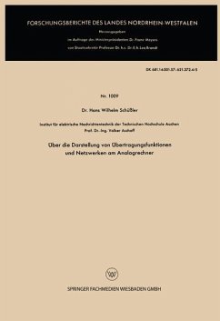 Über die Darstellung von Übertragungsfunktionen und Netzwerken am Analogrechner - Schüßler, Hans Wilhelm