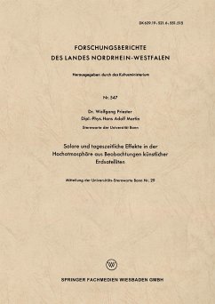 Solare und tageszeitliche Effekte in der Hochatmosphäre aus Beobachtungen künstlicher Erdsatelliten - Priester, Wolfgang