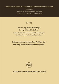 Beitrag zum experimentellen Problem der Messung schneller Elektrodenvorgänge - Winterhager, Helmut