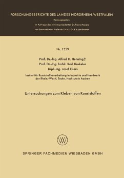 Untersuchungen zum Kleben von Kunststoffen - Henning, Alfred Hermann