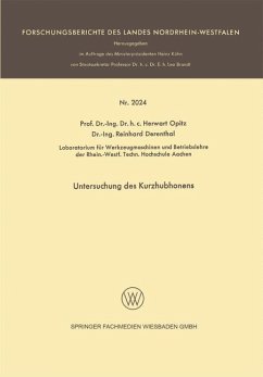 Untersuchung des Kurzhubhonens - Opitz, Herwart; Derentbal, Reinhard