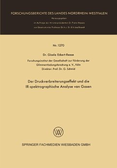 Der Druckverbreiterungseffekt und die IR-spektrographische Analyse von Gasen - Eckert-Reese, Gisela