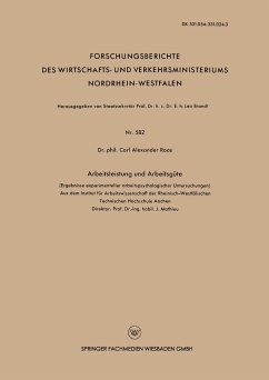 Arbeitsleistung und Arbeitsgüte - Roos, Carl Alexander