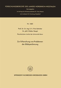 Zur Erforschung von Problemen der Bildspeicherung - Schröter, Fritz