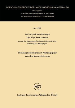 Die Magnetostriktion in Abhängigkeit von der Magnetisierung - Lange, Heinrich