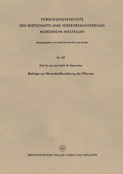 Beiträge zur Mineralstoffernährung der Pflanzen - Baumeister, Walter