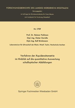 Verfahren der Äquidensitometrie im Hinblick auf die quantitative Auswertung schalloptischer Abbildungen - Pohlman, Reimar