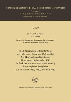 Die Erforschung des Insektenflugs mit Hilfe neuer Fang- und Meßgeräte: Der Nachweis von Blattläusen (Homoptera, Aphidoidea, CB.) im Park des Museums Alexander Koenig durch englische Saugfallen in den Jahren 1959, 1960, 1961 und 1962 - Haine, Else